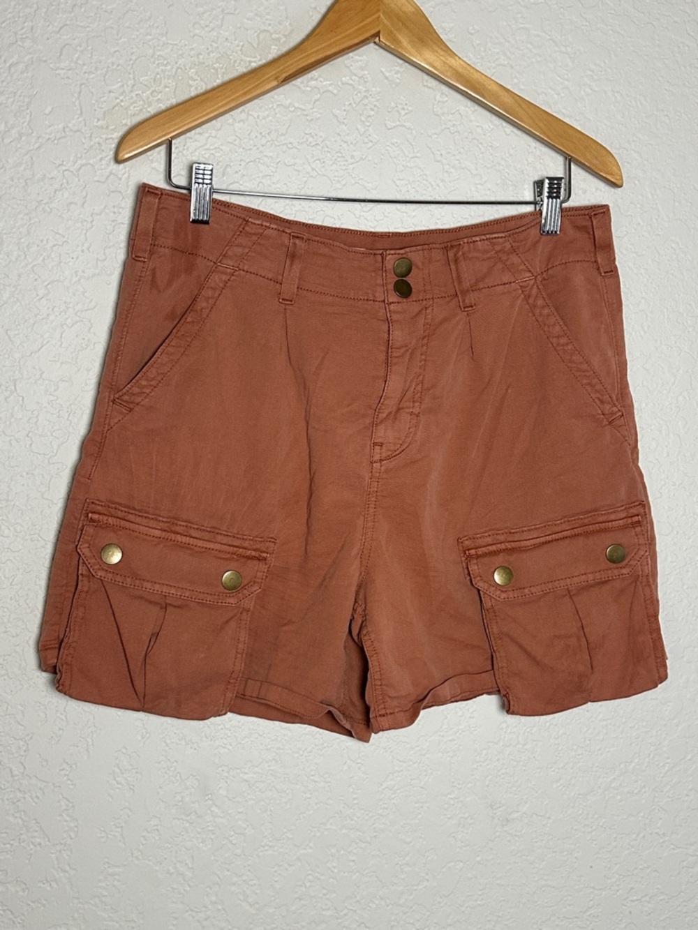 Anthropologie Pilcro Rust Brown Cargo Shorts Pockets Summer Grunge Festival 29